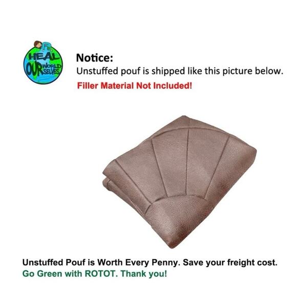 ROTOT Decorative Pouf, Ottoman, Bean Bag Chair,Foot Rest, Storage Unstuffed NEW - Picture 6 of 8